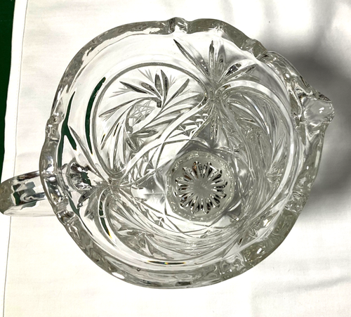 Antique American Brilliant Period Cut Glass Water Pitcher Vase Pinwheel Heavy - Picture 8 of 10