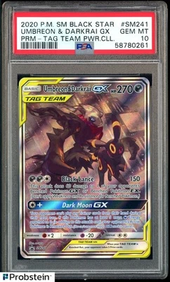 2020 Pokemon SM BSP Tag Team Power Collection #SM241 Umbreon & Darkrai GX PSA 10