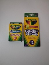 Crayola Matite Colorate 12 e Pastelli 24 Multicolore Set Pre-Affilate Non Tossiche