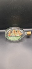Vintage Ship In A Bottle Glass Dimple 1970s Decor