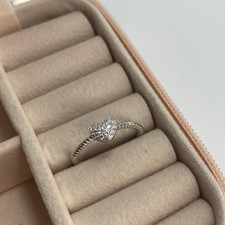 Heart Shape Cubic Zirconia .925 Sterling Silver Ring Size 7