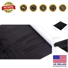 Self-Adhesive Black Microfiber Suede Fabric - 14.5in x 55in for Car Interiors