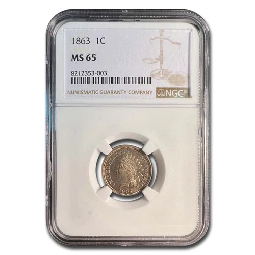 1863 Indian Head Cent MS-65 NGC