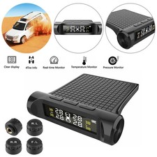 Wireless TPMS Tyre Pressure Monitoring System LCD for Car Van 4 External Sensors