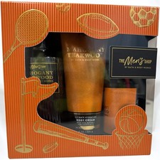 Bath Body Works Mahogany Teakwood Men's Shop Body Care Gift Set New Sealed