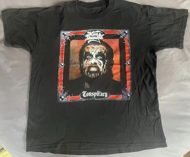 king diamond conspiracy shirt L metal fate slayer angel death lord priest dio