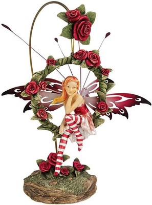 Design Toscano Radiant Rose Fairy baumelnde Statue mit Aufsteller,... 