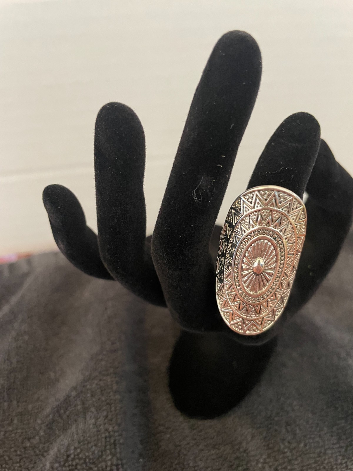 Silver colored ring mandala ring - image 2