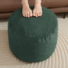 Pouf Ottoman Foot Stools Ottoman with Foam Small Corduroy Ottomans for Living...