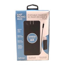 myCharge Amp Prong Max 20000mAh/12W Output Power Bank with Open Box 