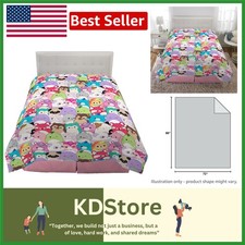 Squishmallows Reversible Comforter - Super Soft Microfiber Bedding for Cozy S...