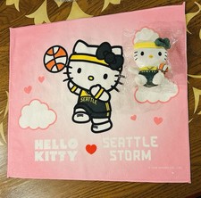 WNBA Seattle Storm Hello Kitty Rally Towel Plush Keychain Bag Charm SGA