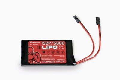Graupner Senderakku LiPo 1S2P - 5000 3,8 V TX 21Wh