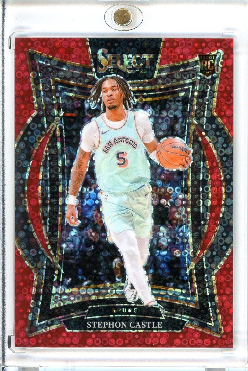 2024-25 Panini Select Stephon Castle /49 RC Rookie Concourse Red Disco - Spurs