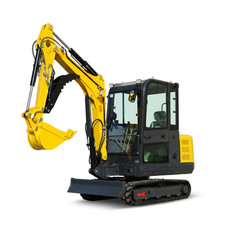 3.5Ton Mini Excavator Enclosed Cab Kubota Diesel Engine Side Swing 3 Attachments