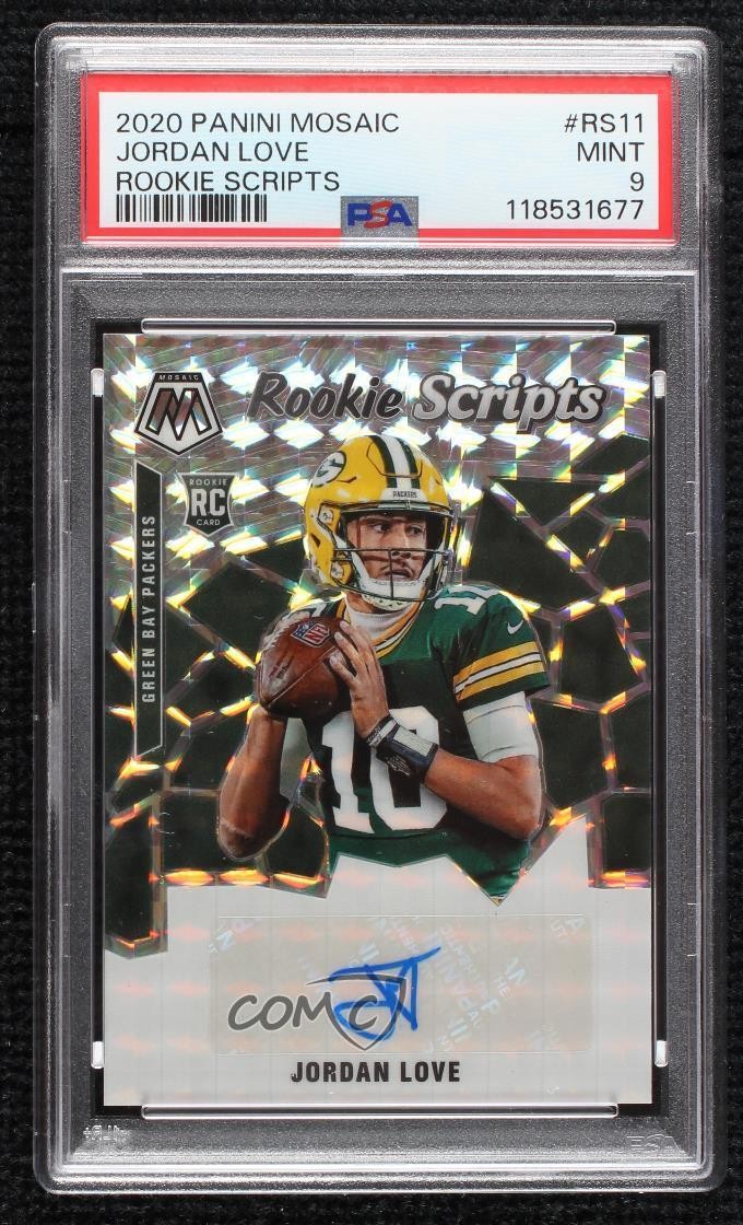 2020 Panini Mosaic Rookie Scripts Jordan Love #RS11 PSA 9 MINT Auto 1s73