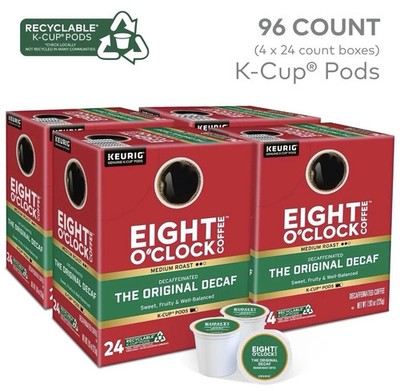 KEURIG Eight O' Clock Coffee Decaf 96 K -CUP Pods Best 24 Nov 2026