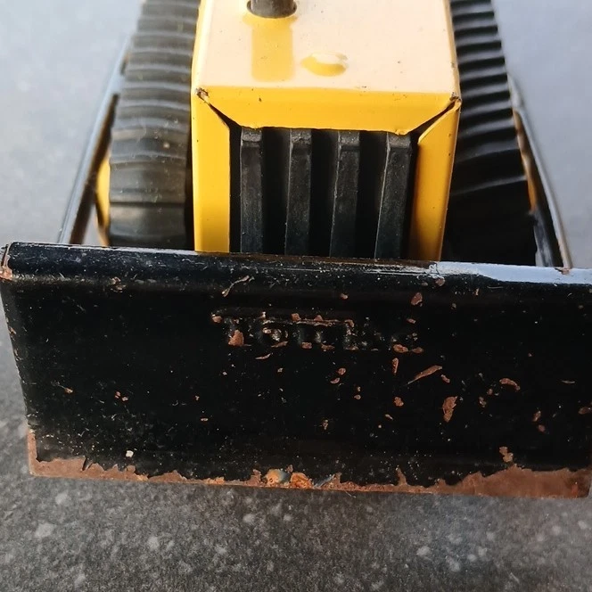 Blechspielzeug Raupen-Bulldozer Planierraupe Kettenfahrzeug gelb/schwarz - Bild 3 von 3