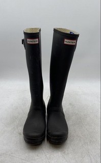Hunter Womens Black Rubber Original Tall Waterproof Pull On Rain Boots Size 6