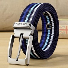 Men's Fabric Belt Canvas Belt for Drilled Webbing Casual Fashion Men's Trousers