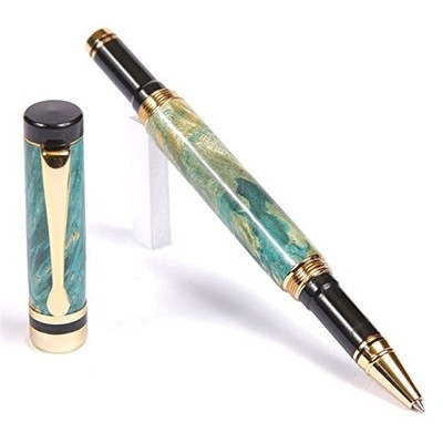 Lanier Pens Classic Rollerball Pen - 24kt Gold - Turquoise Box Elder