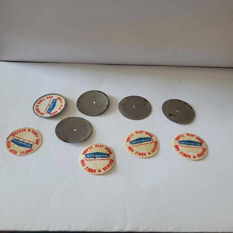 5 Vintage B. F. GOODRICH TIRES Jumping Disc Lot Advertising