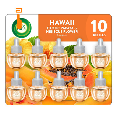 Air Wick Plug in Scented Oil Refill, 10ct, Hawaii, 10 ct., Multicolor