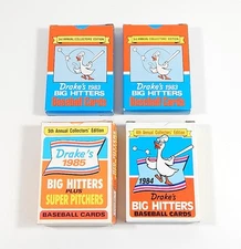 Lot of (4) 1983 1984 1985 Topps Drake's Big Hitters Baseball Boxed Sets