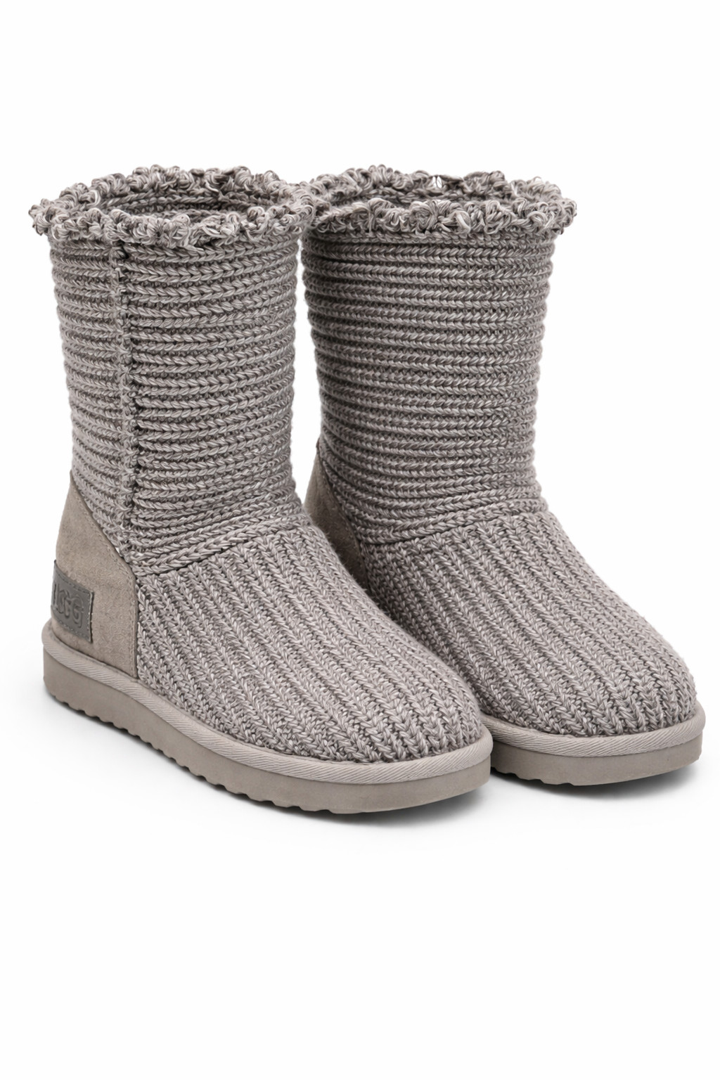 UGG Classic Knit Short Boots Gray Women’s U.S. 8 EU 39 Cozy Winter Authentic image 2