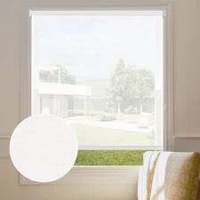 METechs White 5% Solar Mesh Roller Shades Manual Chain UV Protect Window Blind