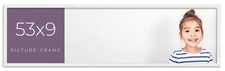 53x9 Frame White Real Wood Picture Frame Width 0.75 inches | Interior Frame Dept