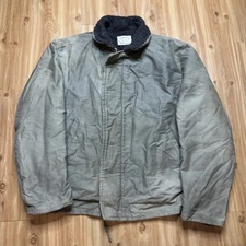 BIG SIZE Vintage USN N-1 Deck Jacket Alpaca Distressed US Navy Military