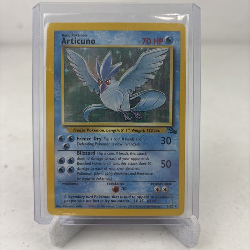 Articuno 2/62 Pokémon Card Fossil Holo LP / MP Rare