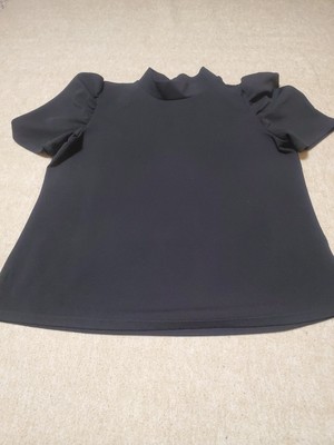 C'EST LA VIE THAT'S LIFE WOMENS BLACK TOP WITH PUFF SLEEVES SIZE XL