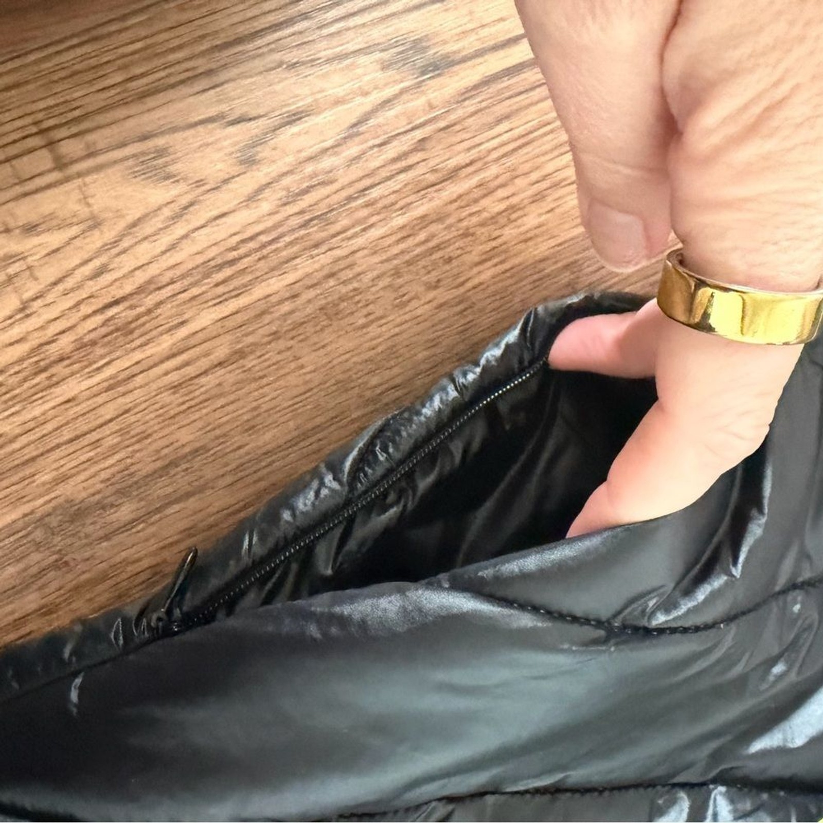 Calvin Klein Black Quilted Long Puffer Vest Small NEW Cozy Winter Jacket thumbnail 13