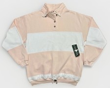 NEW Vintage 90s HUNT CLUB Colorblock Drawstring Preppy Coastal Sweatshirt MEDIUM