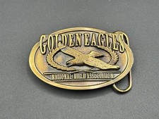 Vintage NRA Brass Golden Eagles Made In USA Belt Buckle