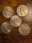 Lot of 5 Peace Silver Dollar - 90% Silver Better Grades