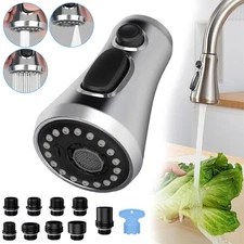 (Chrome Silver) Spray Head Pull Down Kitchen Faucet Replacement Part For Moen