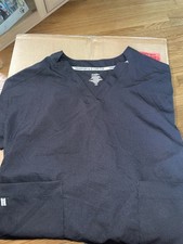 ClimateRight By Cuddl Duds Scrub Top Womens Small Black New