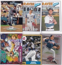 LOT (10) ATLANTA BRAVES MLB BASEBALL HANK AARON RONALD ACUNA JR. - 899