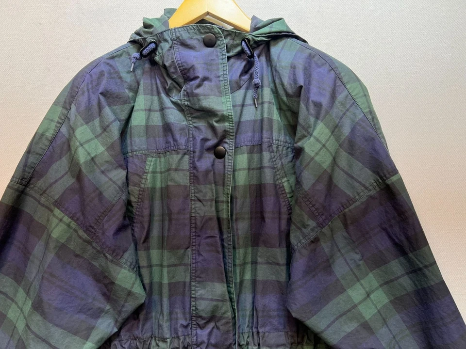 Chaqueta con Capucha Talbots Para Hombre Cremallera Completa Manga Larga Talla M Azul Verde Bolsillos a Cuadros Foto 4 de 4