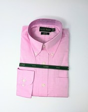 NEW LRL Ralph Lauren Slim Fit Non-Iron Long Sleeve Dress Shirt Pink 16 32/33