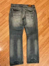 MENS/FLYPAPER DISTRESSED STRAIGHT JEANS SZ.34x32 High Rise