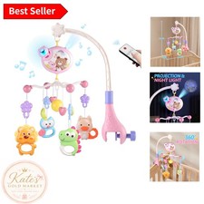 Nursery Musical Mobile with 433 Lullabies  Remote Control for Infants, Pink