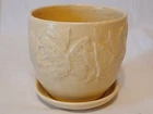 Vintage McCoy Pottery yellow Butterflies Planter - 5"