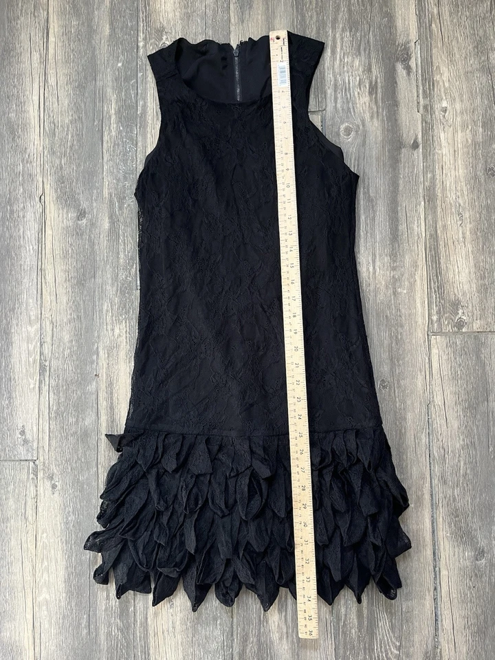 Vestido Randi Alice + Olivia Negro Seda Encaje Pequeño Foto 4 de 4