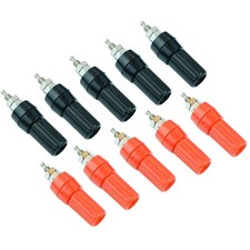 5 Pairs Red Black 4mm Banana Binding Post Socket Connector Terminal Speaker