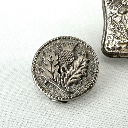 Vintage Sterling Scottish Thistle National Emblem Of Scotland Button - Picture 3 of 7