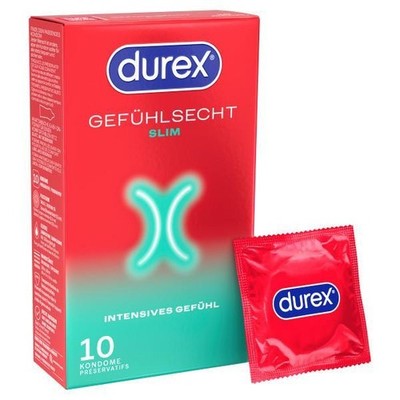 Durex Gefühlsecht Slim Fit Kondome 10 Stück Condom Hauchzart & Dünn